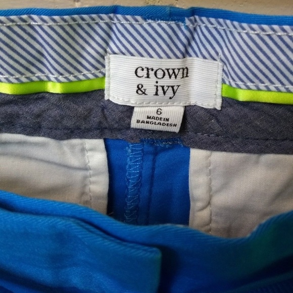Crown & Ivy Ladies Shorts Size 6 Regular Blue - Picture 5 of 8